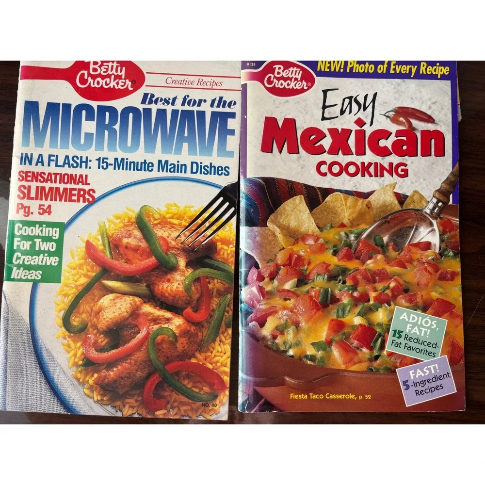 9 Betty Crocker Creative Recipes Cookbooks Vintage 90s Chinese‎ Mexican Seafood